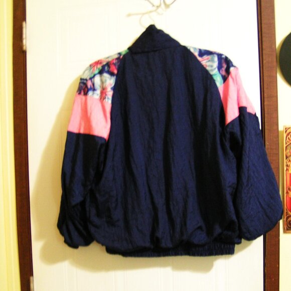 NAVY FLORAL LIGHTWEIGHT JACKET LG. - Picture 2 of 4